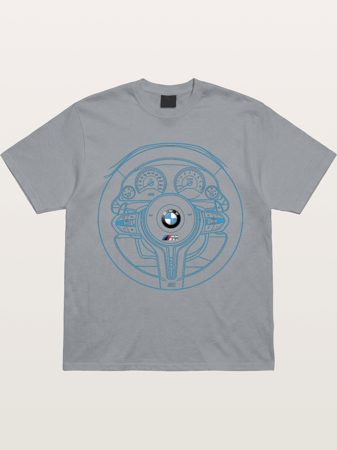 BMW M Vintage Steering Wheel Draft Gildan T-shirt