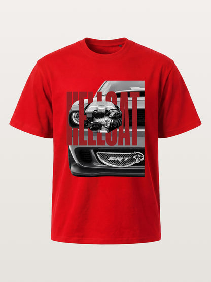 Hellcat Engine Overlay Art Cotton T-shirt