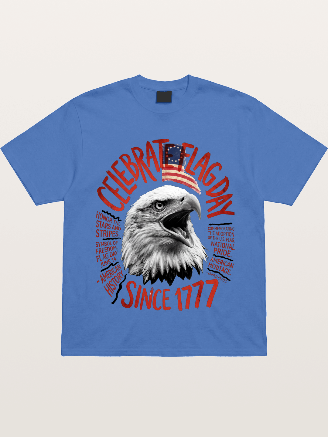Eagle Celebrate Flag Day 1777 Gildan T-shirt