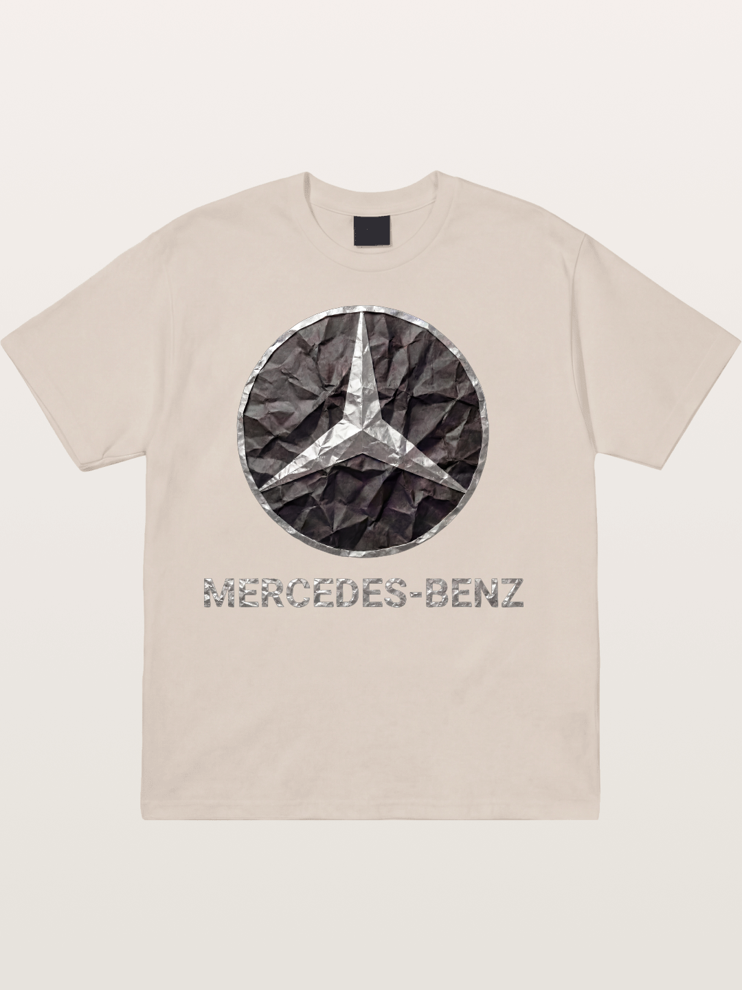 Mercedes Crumpled Paper Logo Cotton T-shirt