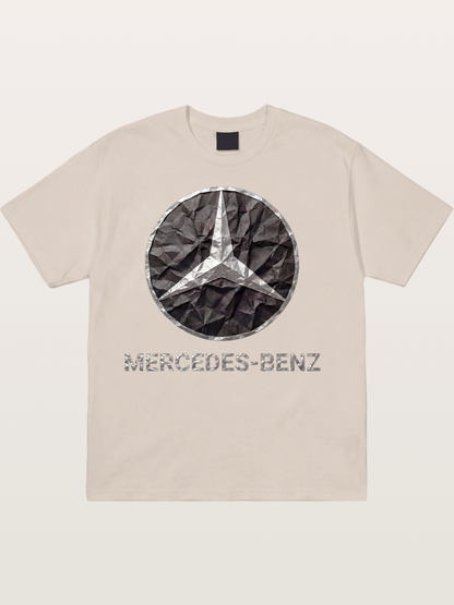 Mercedes Crumpled Paper Logo Cotton T-shirt