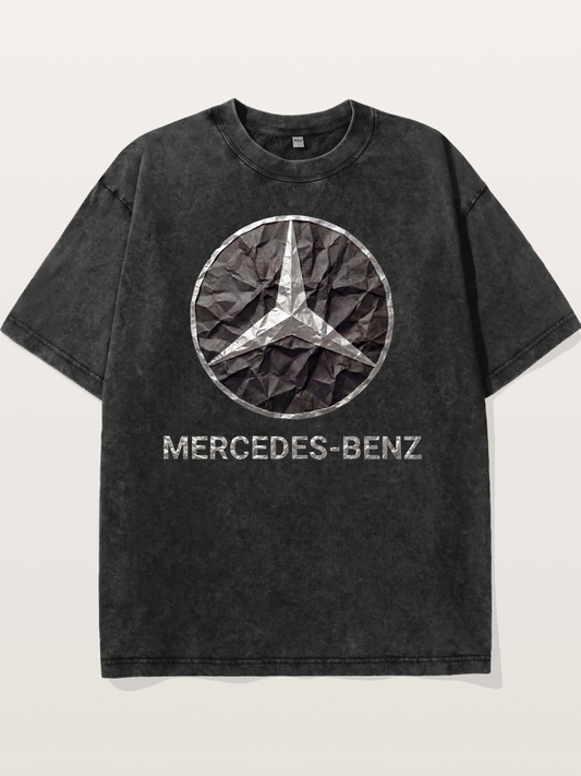 Mercedes Crumpled Paper Logo Washed T-shirt