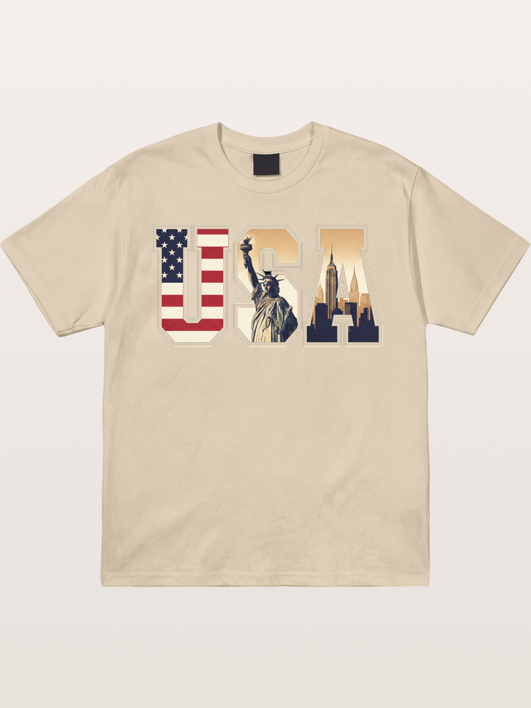 USA Letters Liberty City Skyline Gildan T-shirt
