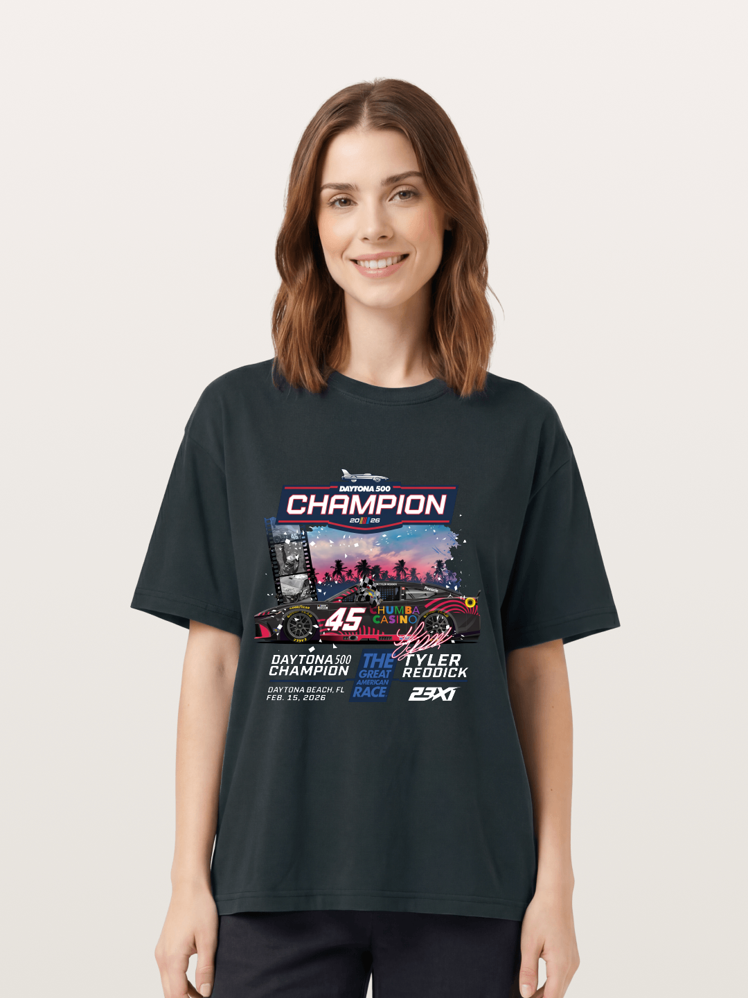 Tyler Reddick 45 Champion Car Art Gildan T-shirt