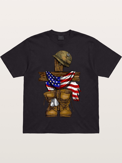 Military Cross Memorial Tribute Design Cotton T-shirt