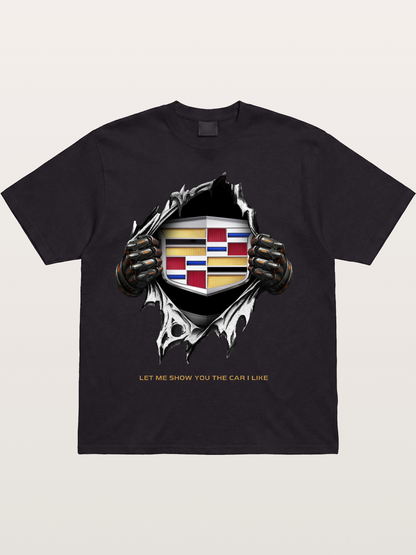 Cadillac Crest Tear Through Effect Cotton T-shirt