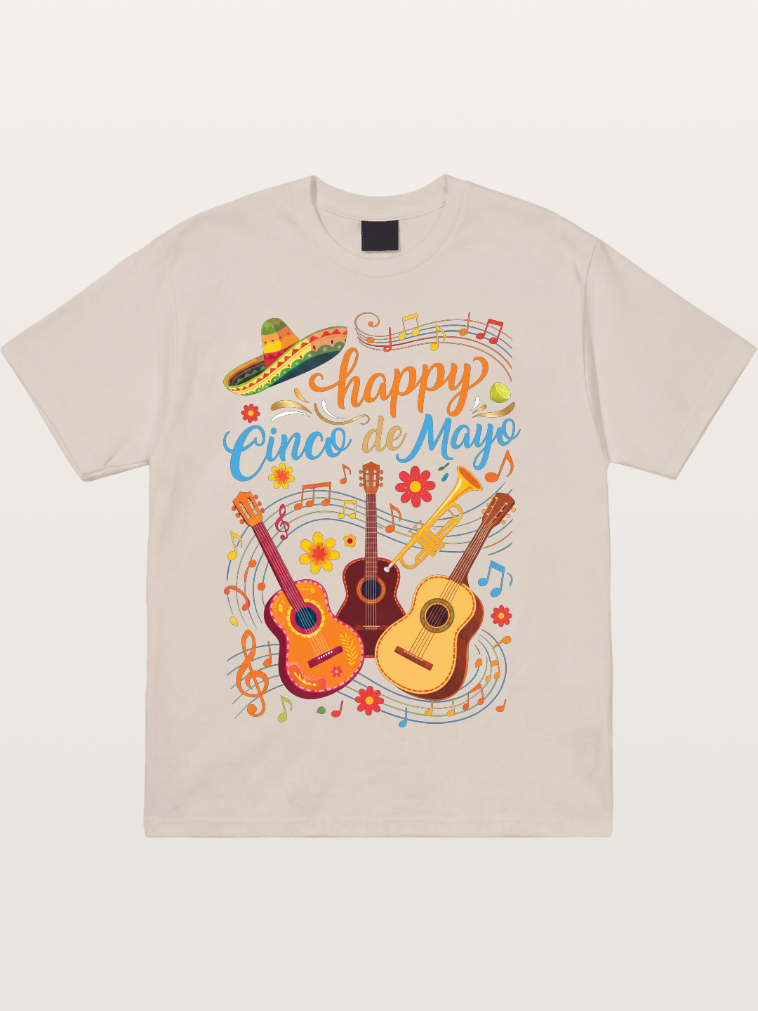 Mexican Guitar Trumpet Notes Cotton T-shirt