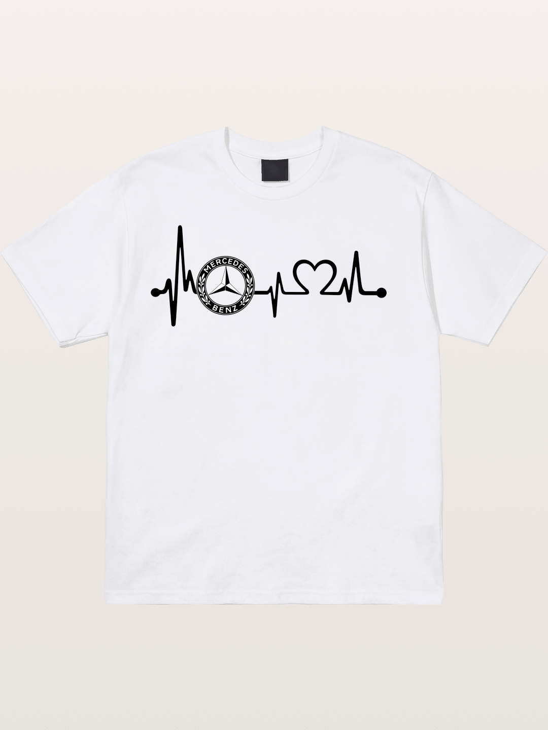 Mercedes Heartbeat Logo Art Cotton T-shirt