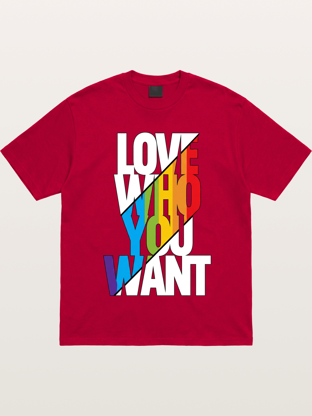 Love Who You Want Diagonal Print Gildan T-shirt