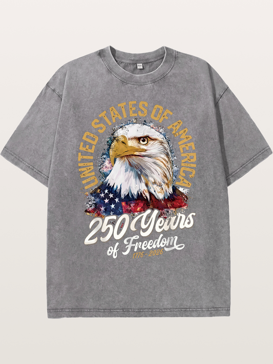 American Eagle 250 Years Freedom Washed T-shirt