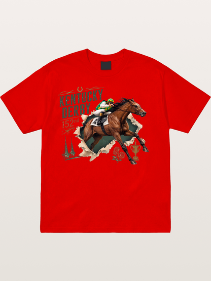 Kentucky Derby 152nd Horse & Roses Cotton T-shirt