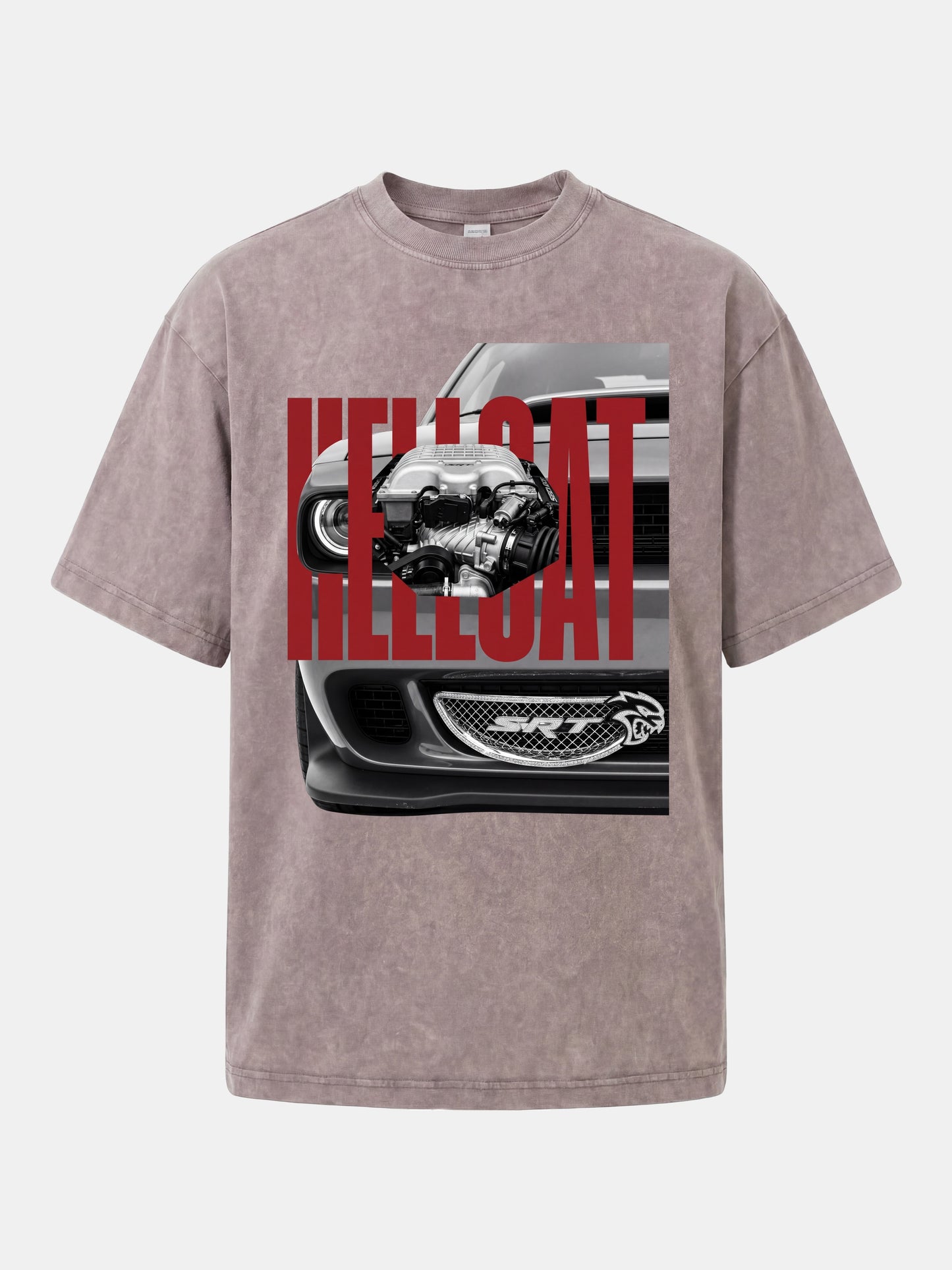 Hellcat Engine Overlay Art Washed T-shirt