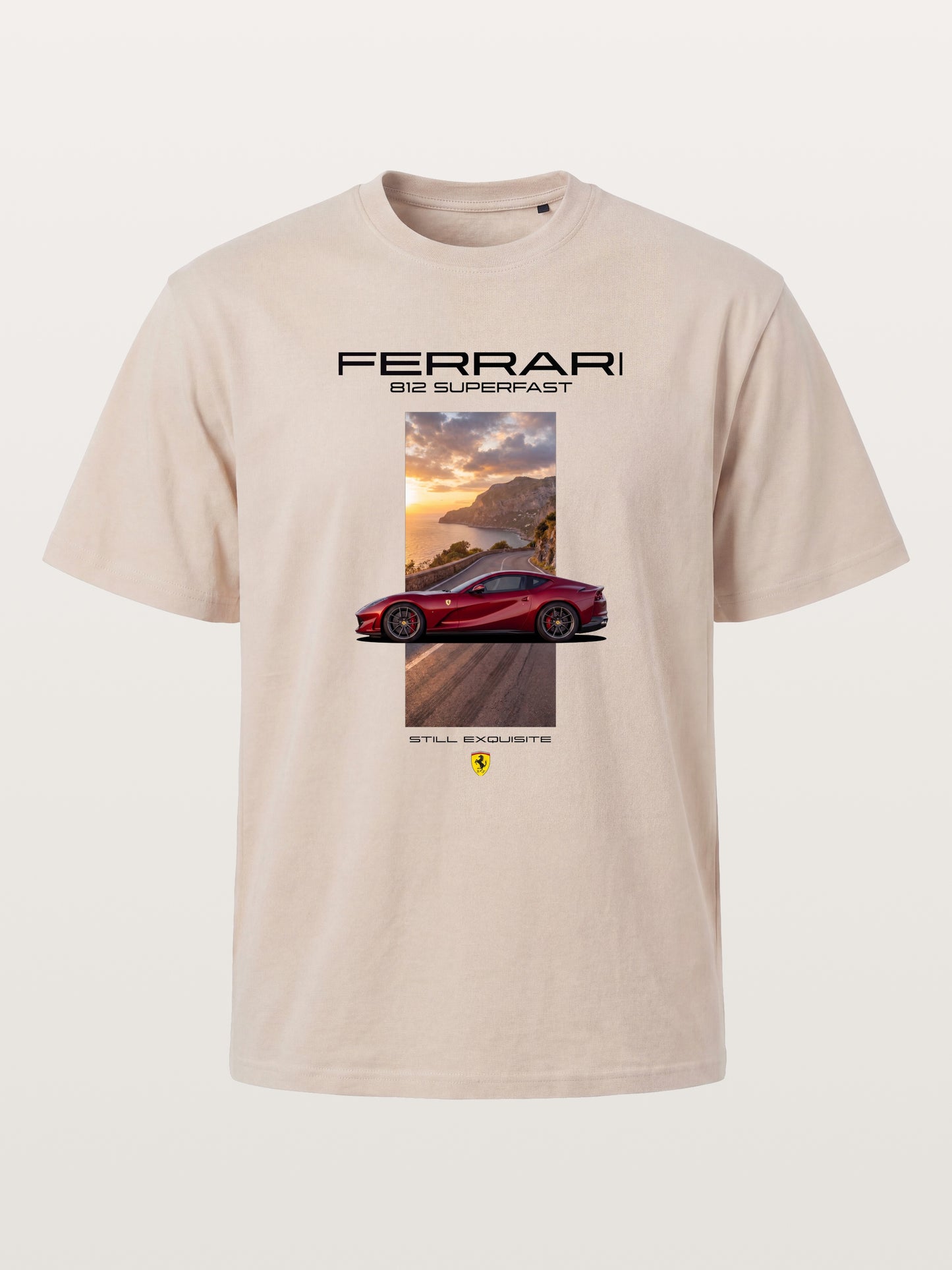 Ferrari 812 Tuscan Road Print Cotton T-shirt