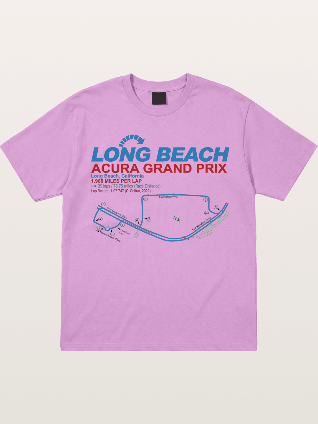Long Beach Grand Prix Map Gildan T-shirt