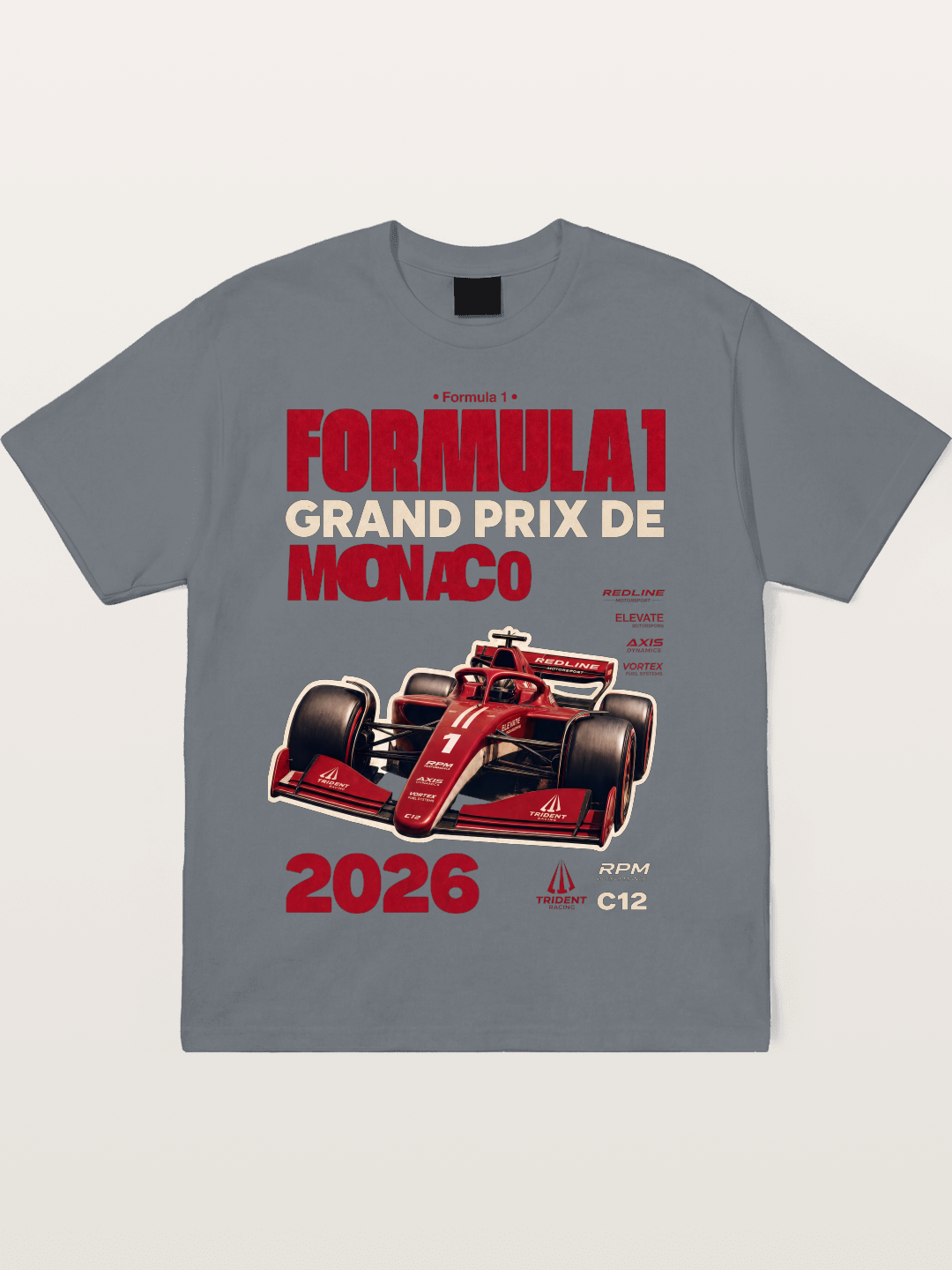 Red Monaco F1 2026 Poster Cotton T-shirt