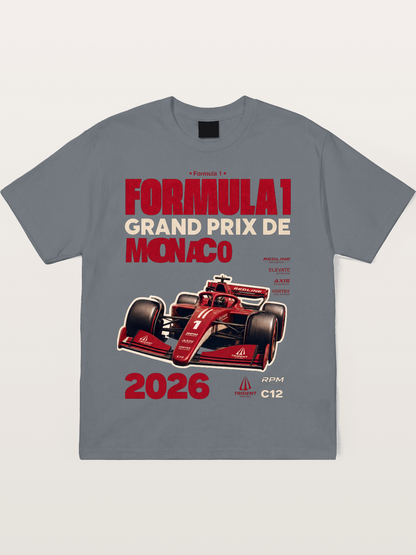 Red Monaco F1 2026 Poster Cotton T-shirt