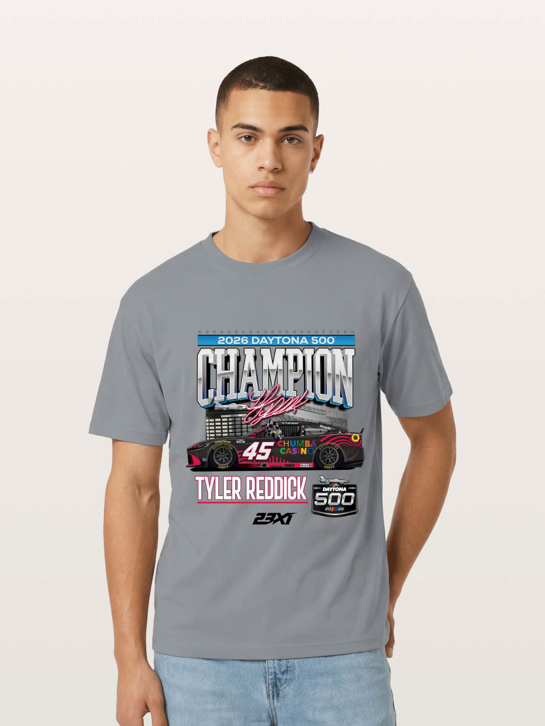Tyler Reddick Daytona 500 Champion Print Gildan T-shirt