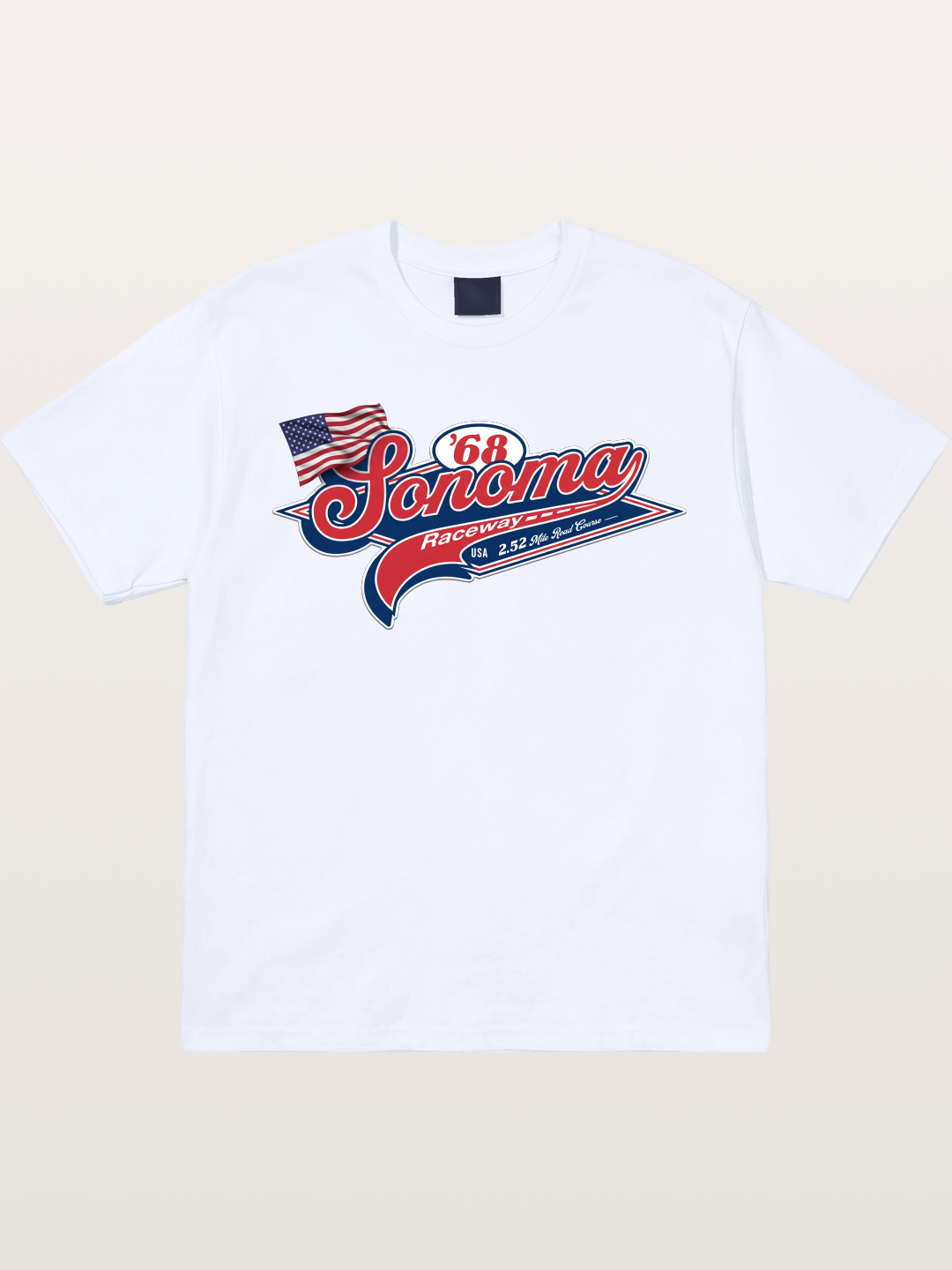 Sonoma Raceway 1968 Vintage Script Gildan T-shirt