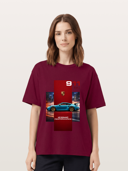 Porsche 911 Turbo S Blue Iconic Gildan T-shirt