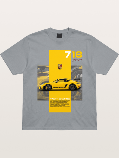 Porsche 718 GT4 RS Yellow Sports Car Gildan T-shirt