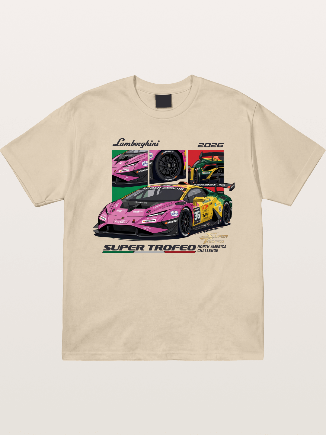 Lamborghini Huracan Pink Yellow Livery Gildan T-shirt