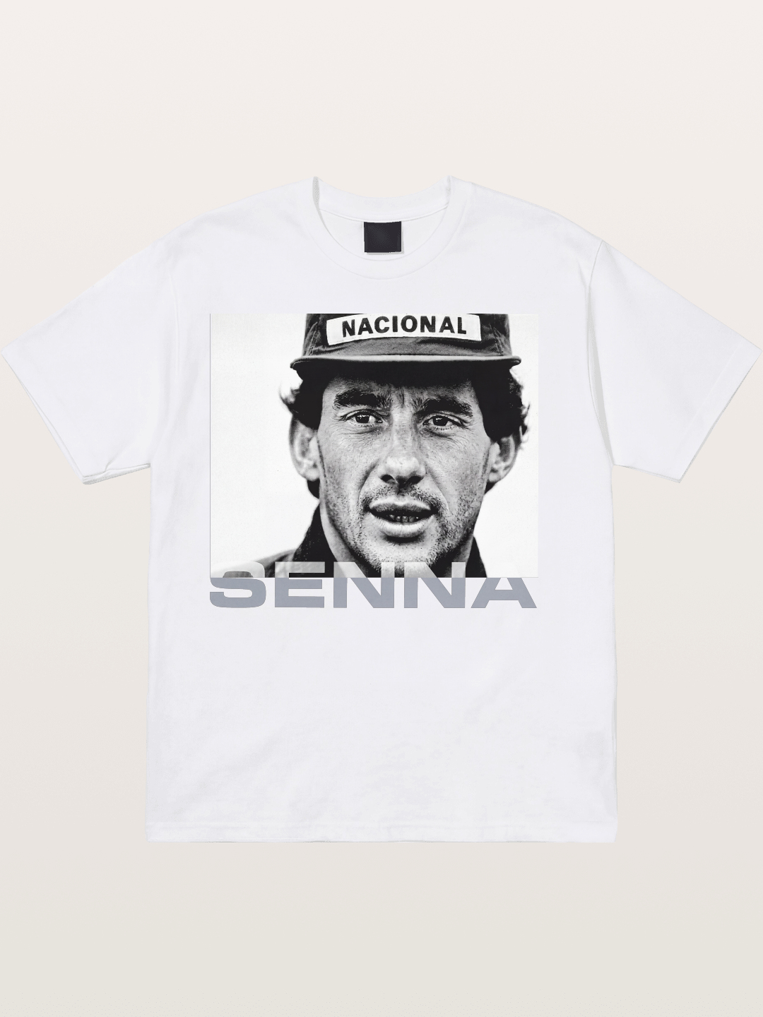 Ayrton Senna Black White Portrait Cotton T-shirt