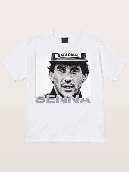 Ayrton Senna Black White Portrait Cotton T-shirt