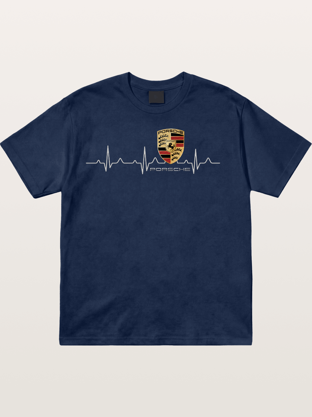 Porsche Heartbeat ECG Line Design Cotton T-shirt