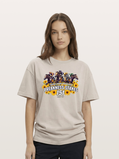 Preakness 151 Sunflower Racing Art Cotton T-shirt