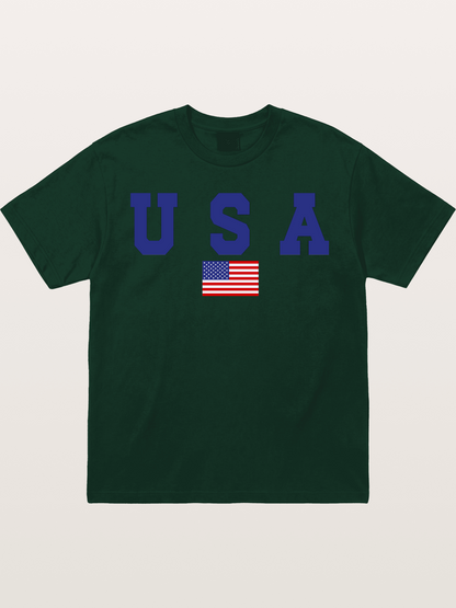 USA Letters With American Flag Gildan T-shirt