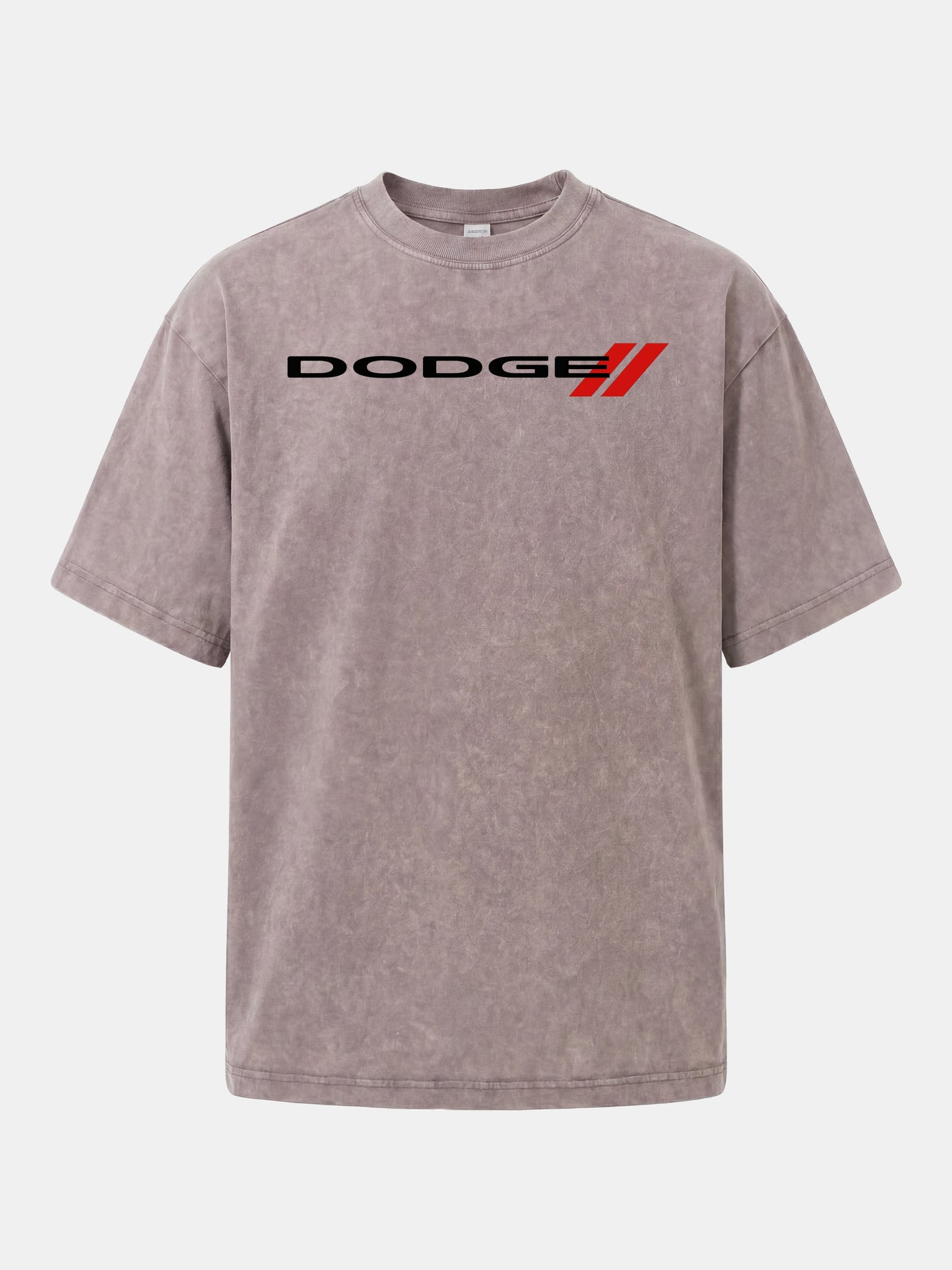 Dodge Red Strip Badge Print Washed T-shirt