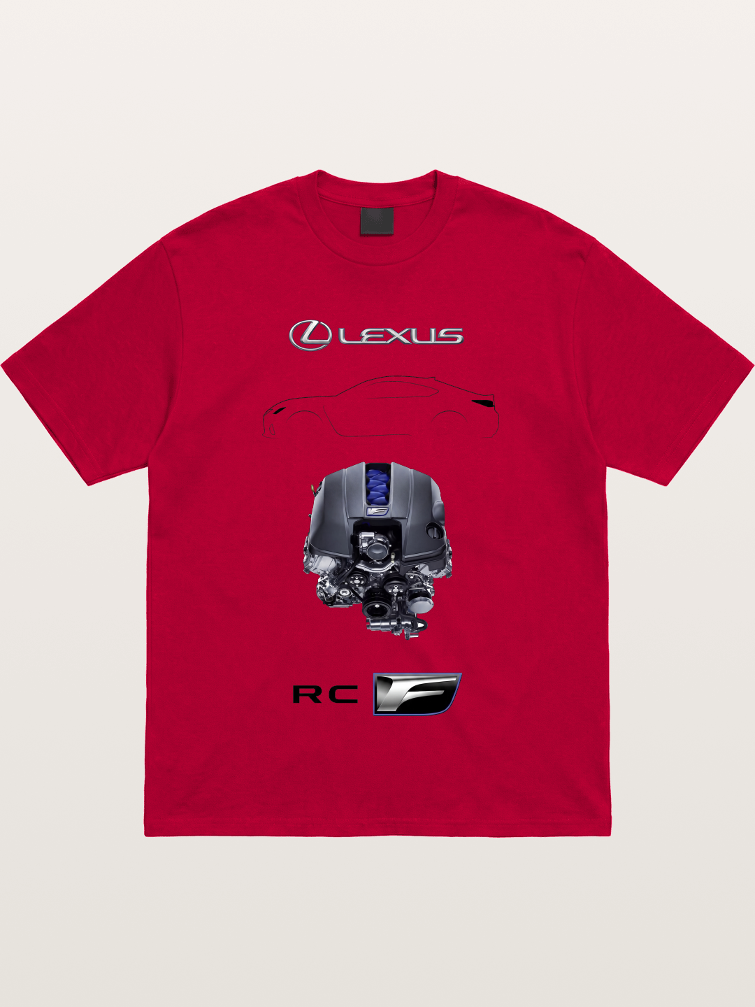 RC F Engine Outline Poster Gildan T-shirt