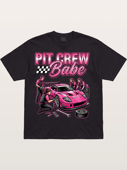 Pit Crew Babe Cotton T-shirt