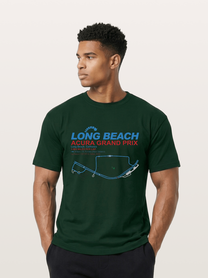 Long Beach Grand Prix Map Gildan T-shirt