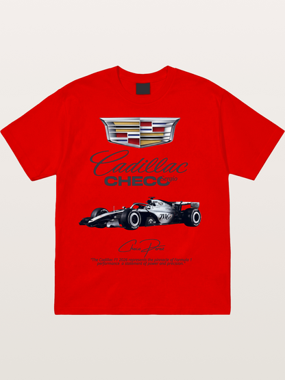 Checo Perez Cadillac F1 Print Cotton T-shirt