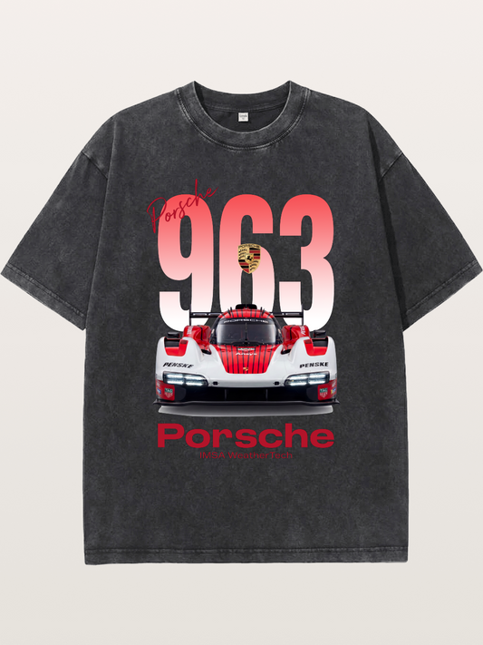 Porsche 963 IMSA WeatherTech Race Car Washed T-shirt