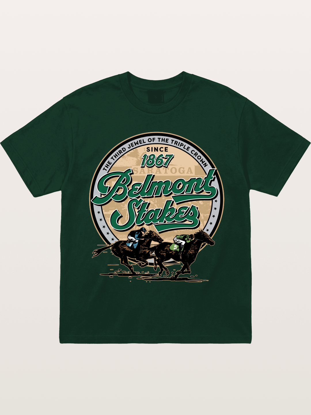 Belmont Stakes Two Horses Racing Gildan T-shirt