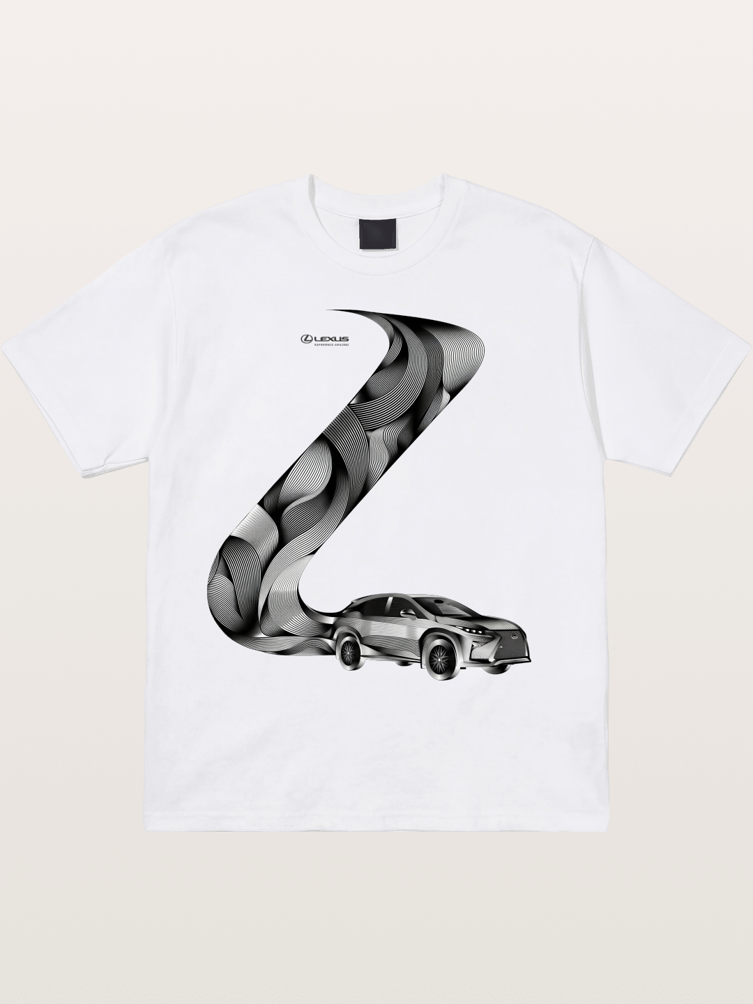 Lexus Wave Line Art Graphic Cotton T-shirt