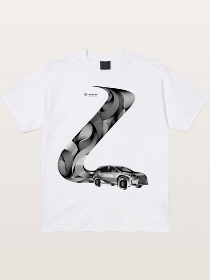Lexus Wave Line Art Graphic Cotton T-shirt