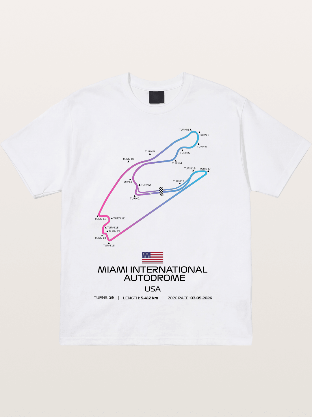 Miami Autodrome F1 Track Map Cotton T-shirt