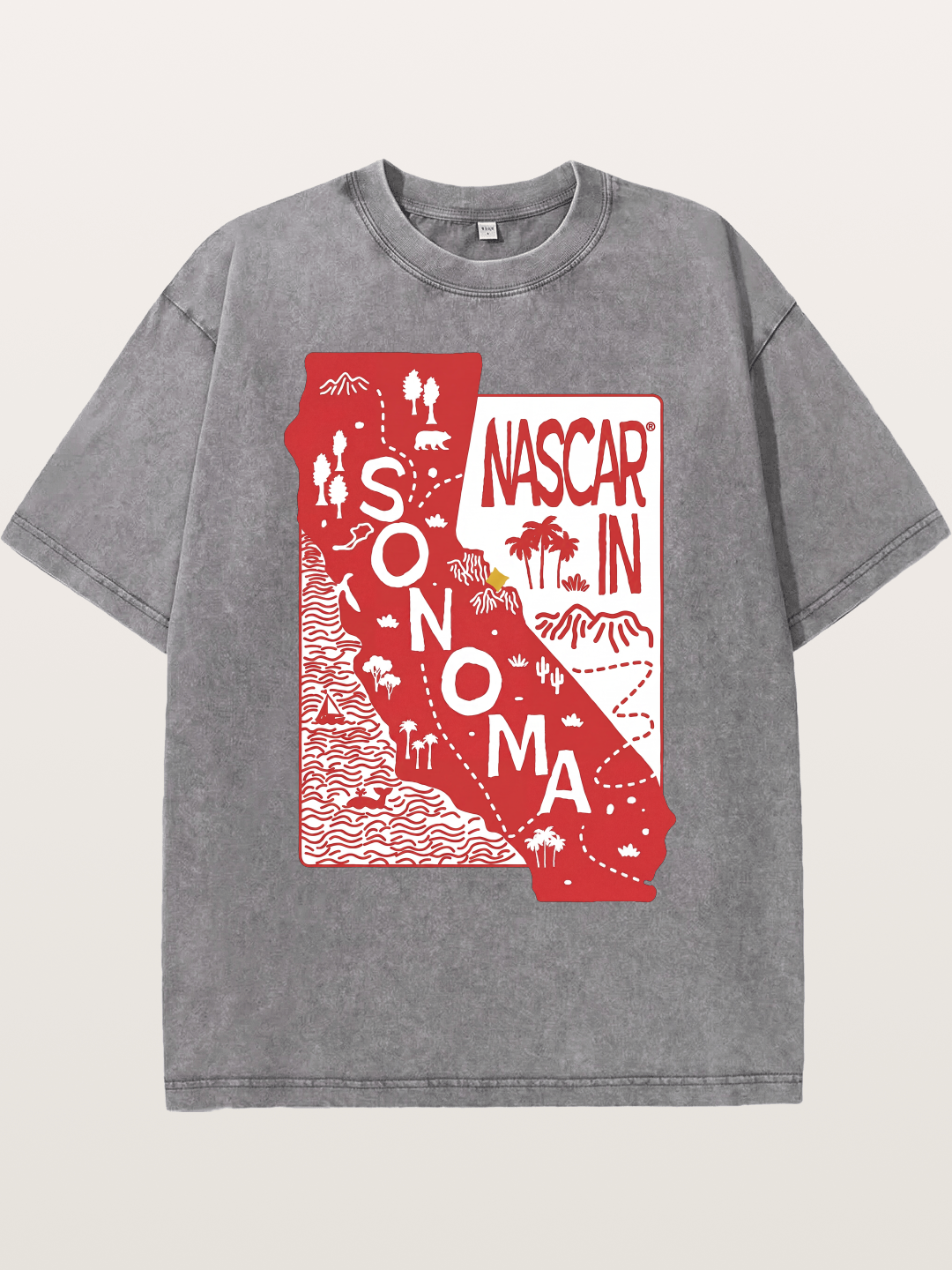Sonoma Raceway California Outline Washed T-shirt