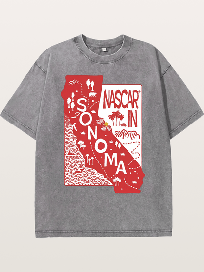 Sonoma Raceway California Outline Washed T-shirt