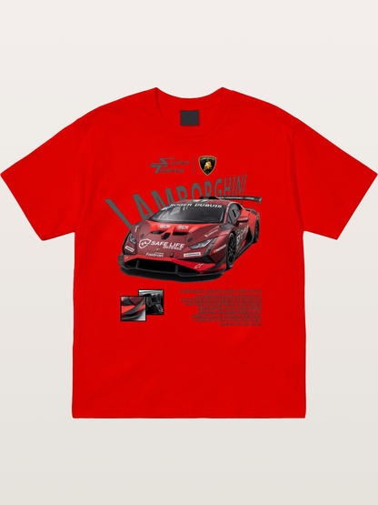 Lamborghini Huracan Red Super Trofeo Cotton T-shirt