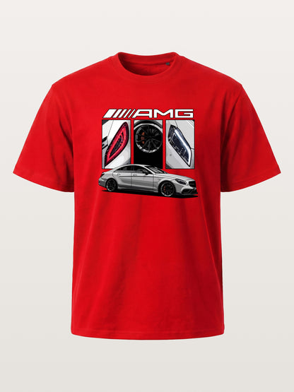 AMG Coupe Split Body Component Collage Cotton T-shirt