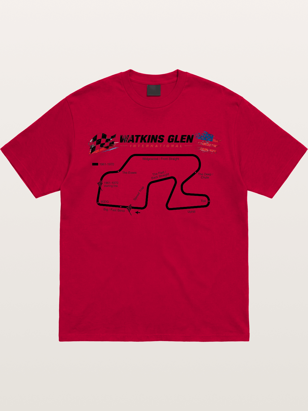 Watkins Glen Road Course Map Art Gildan T-shirt
