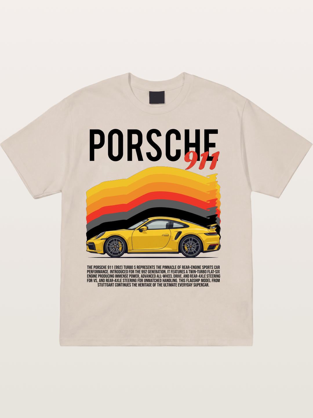 Yellow 911 Supercar Cotton T-shirt
