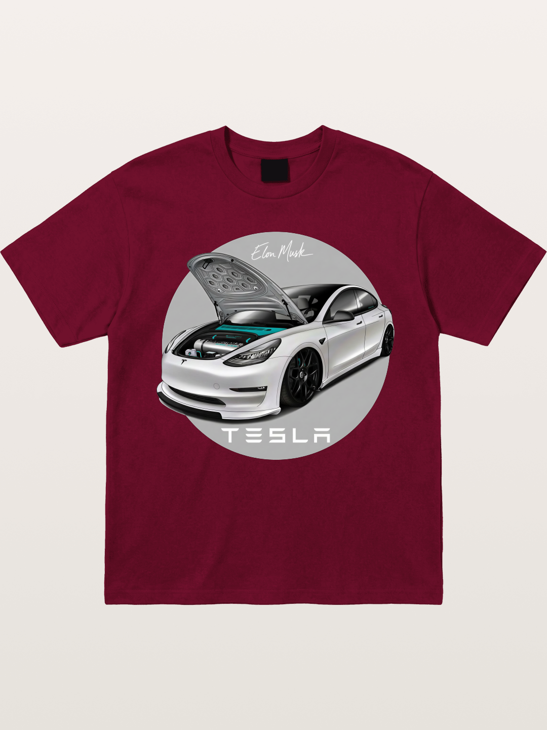 Tesla Model 3 Elon Musk Art Gildan T-shirt