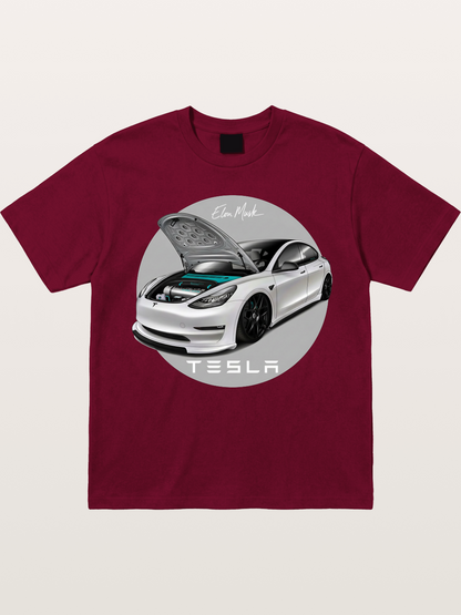 Tesla Model 3 Elon Musk Art Gildan T-shirt