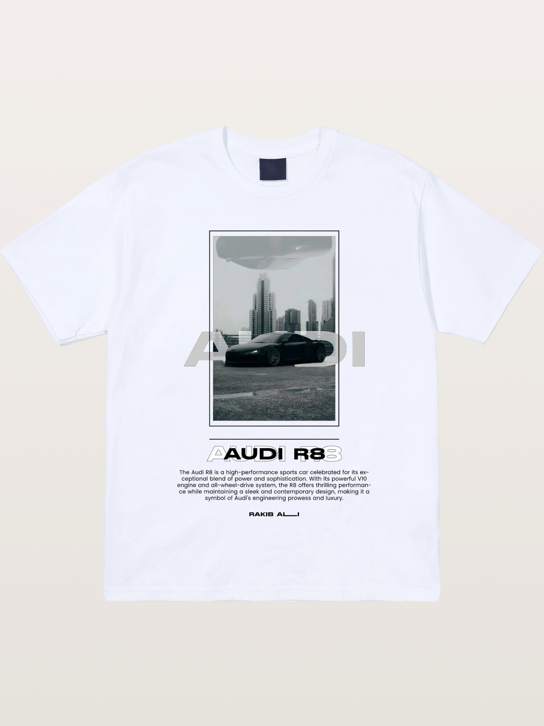 Audi R8 City Night Graphic Gildan T-shirt