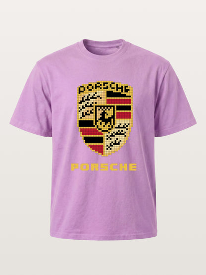 Pixel Mosaic Porsche Crest Emblem Gildan T-shirt